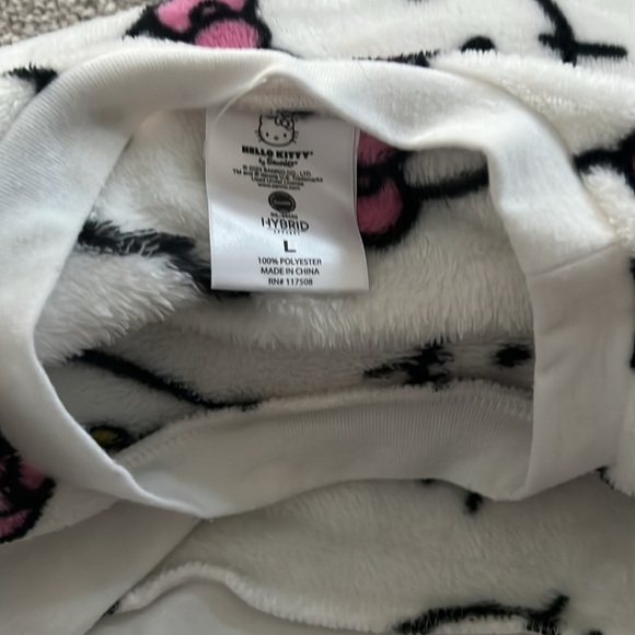 Sanrio Hello Kitty White Pink Bow Soft Fleece L Sweatshirt Top Sweater - Picture 6 of 11